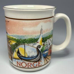 Vintage Norway Souvenir Mug | Figgjo Norge Porcelain Cup